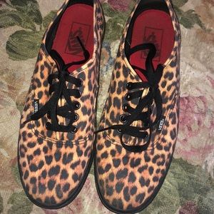 Leopard Low Top Vans Tennis Shoes Sneakers